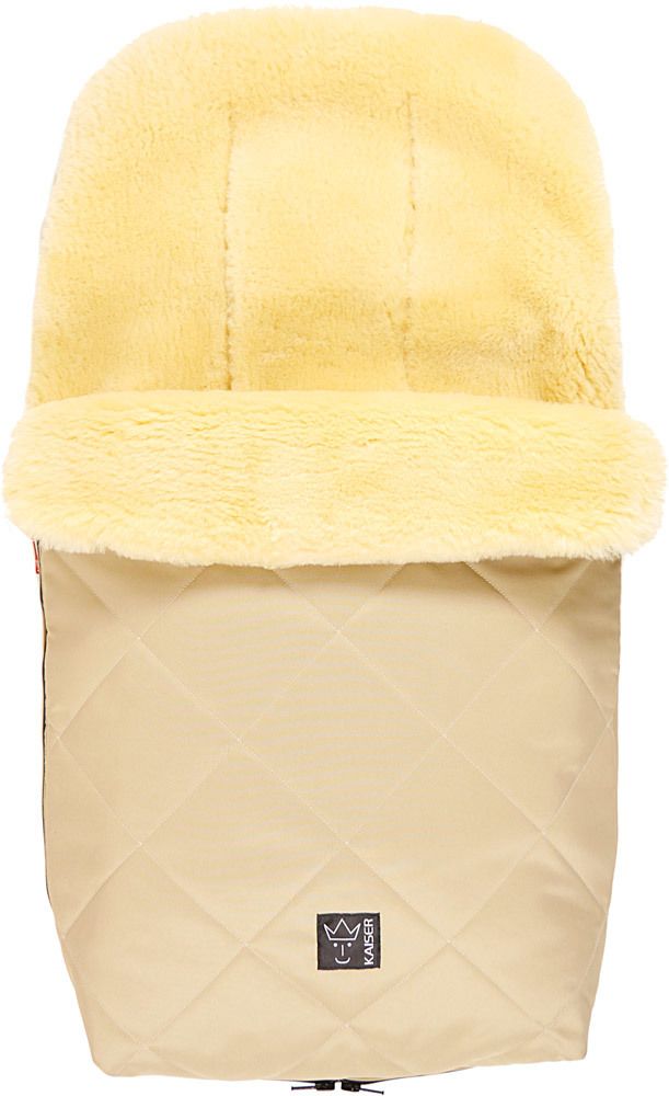 Kaiser Lammfellfusssack Naturell Medizinfell - sand