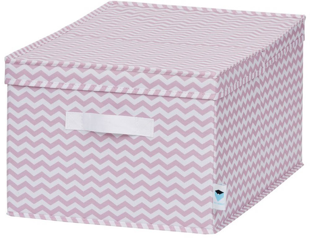 STORE IT Ordnungsbox mit Klappdeckel Chevron rosa