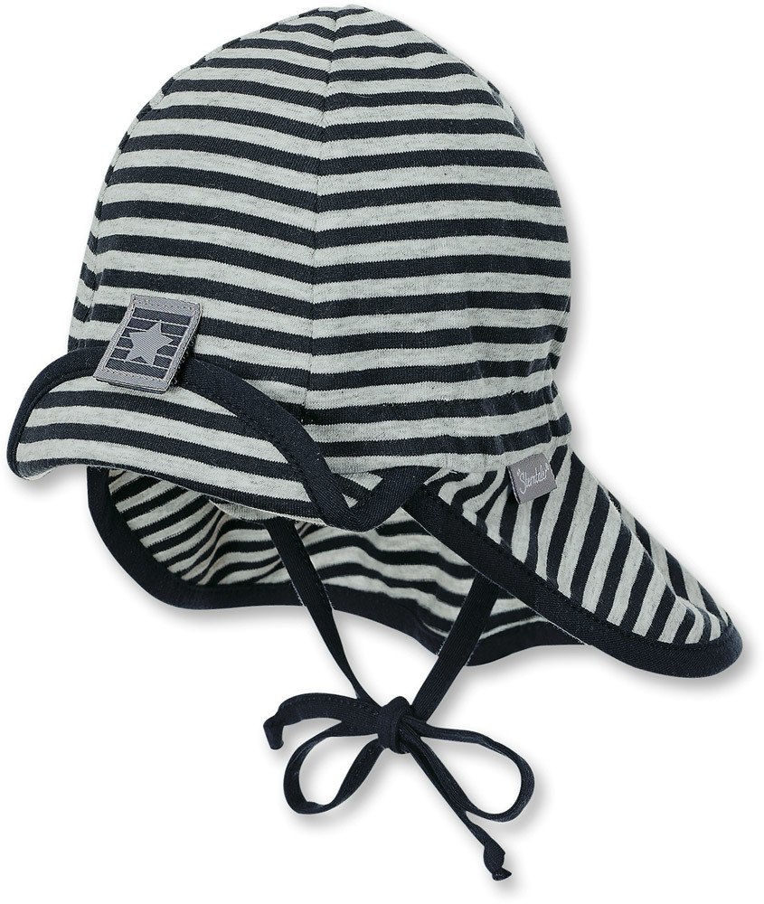 Sterntaler Sonnenhut mit Nackenschutz - Streifen 51 cm marine