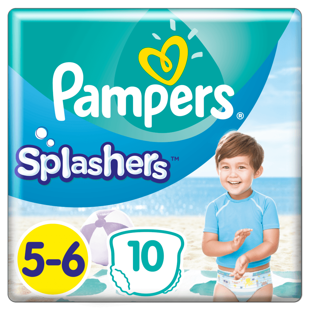 Pampers Splashers Schwimmwindeln Gr. 5-6 (14+ kg) Gr. 5-6, Tragepack, 10 Stück