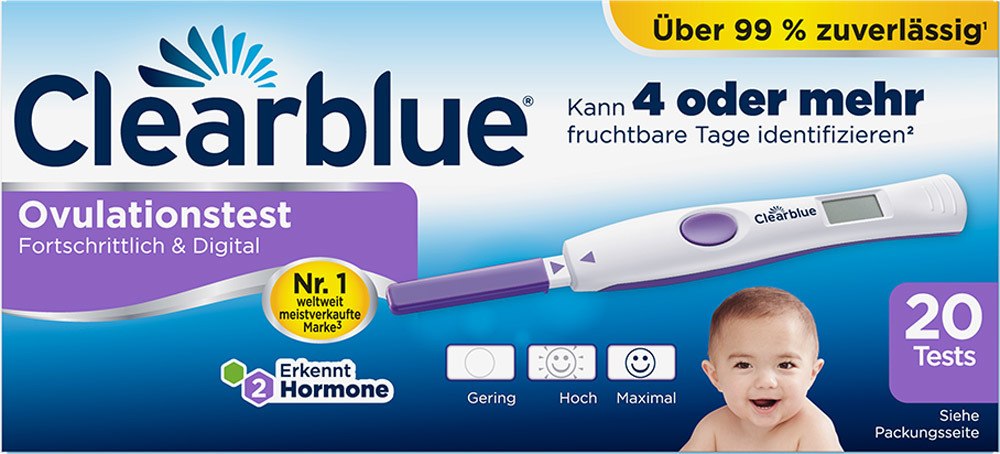 Clearblue Ovulationstest Fortschrittlich & Digital Digitaler Ovulationstest, 20er