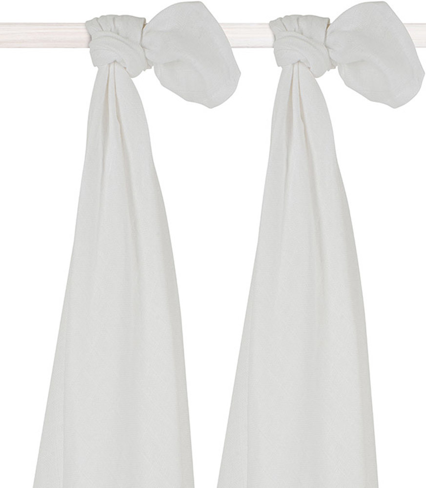 Jollein Mullwindeln weiss 2er Set, weiß, 115 x 115 cm