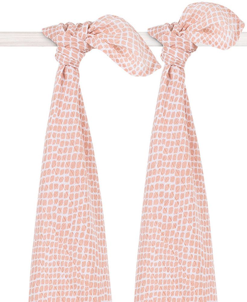 Jollein Mullwindeln Snake 115 x 115 cm 2er Set, pale pink