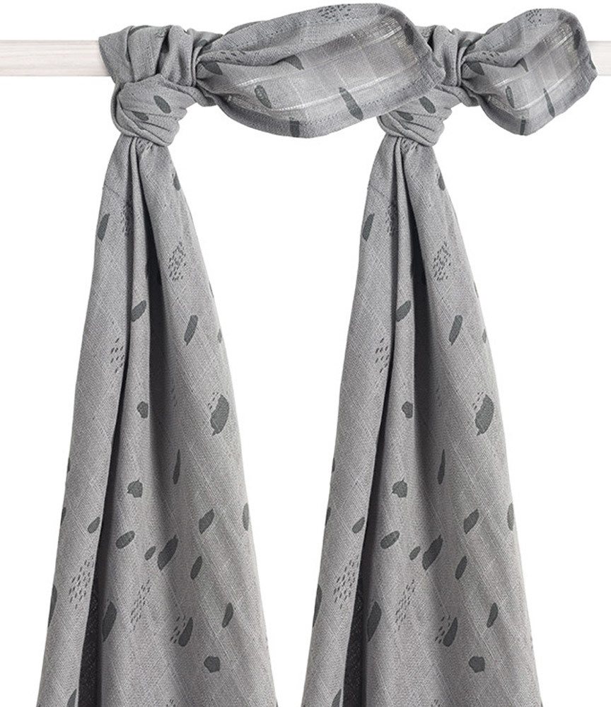 Jollein Mullwindeln Spot 115 x 115 cm 2er Set, storm grey
