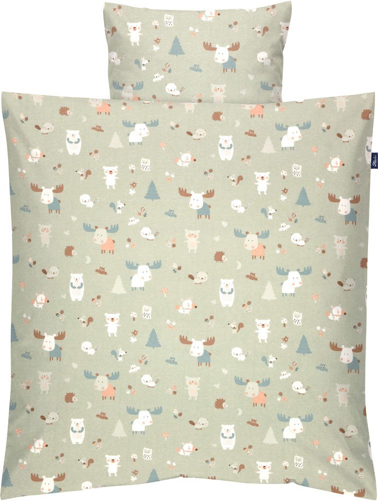ALVI Bettwäsche Baby Forest Decke (80 x 80) + Kissen (35 x 40)