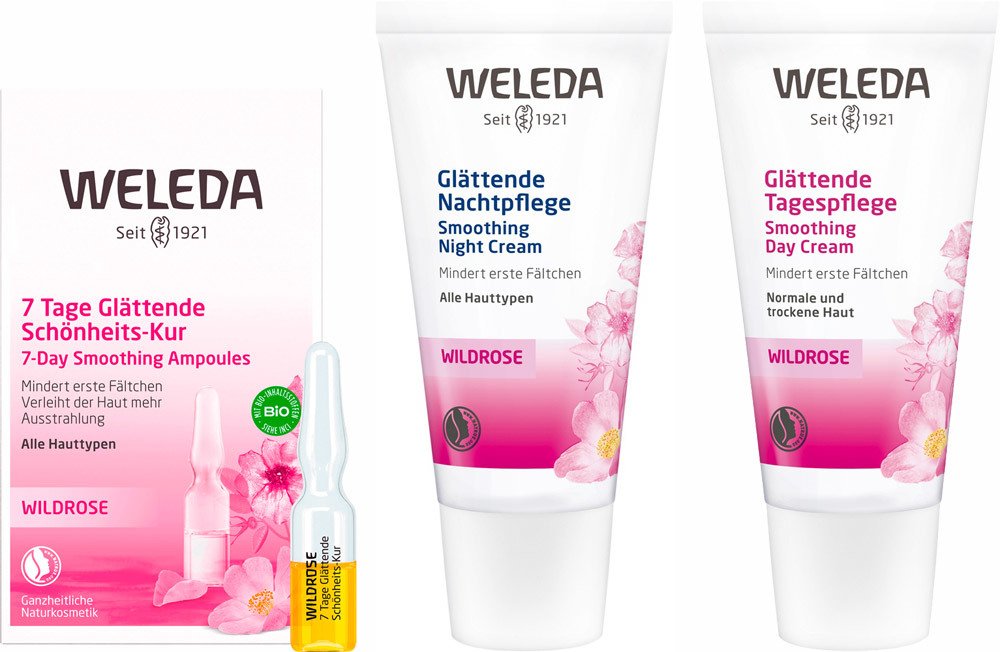 Weleda Wildrose Glättendes Gesichtspflege-Set 3-er Set