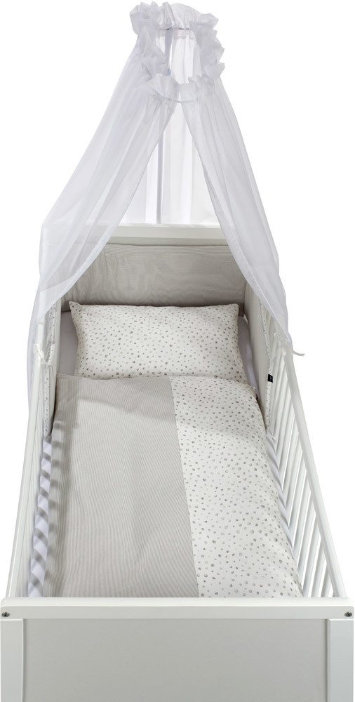 ALVI Bettset Aqua Dot Bettwäsche 40x60+100x135 cm + Nestchen + Himmel