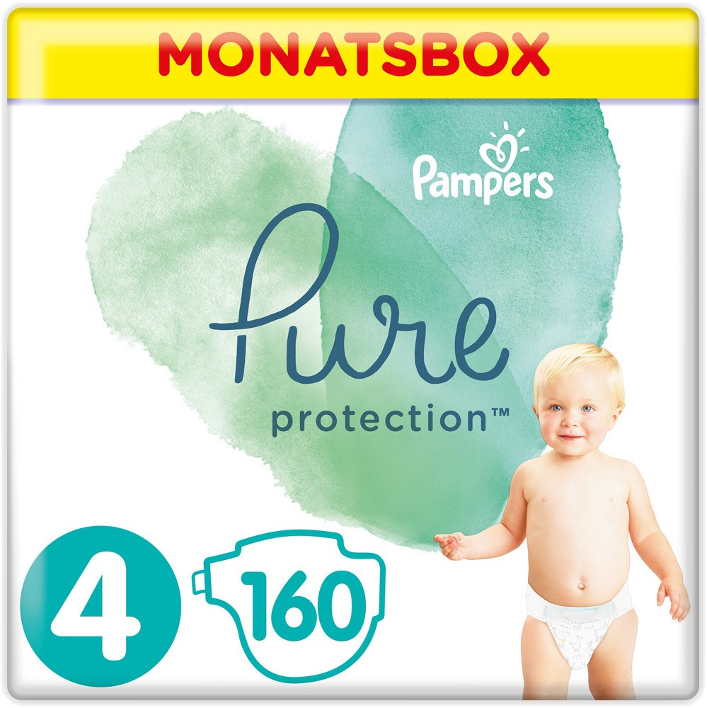 Pure Protection Windeln Größe 4 (9-14 kg) Maxi, Monatsbox, 160 Stück Pure Protection Windeln Größe 4 (9-14 kg) Maxi, Monatsbox, 160 Stück