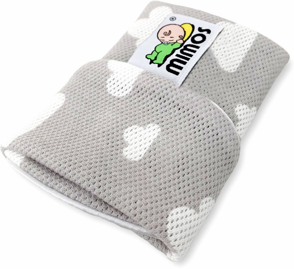 mimos Kissenbezug Wolken grau/weiß, S 37-46 cm Kopfumfang (0-10 Monate)