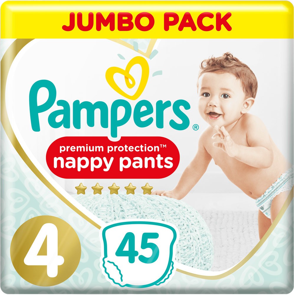 Pampers Premium Protection Pants Größe 4 (9-15 kg) Maxi, Jumbo Pack, 45 Stück