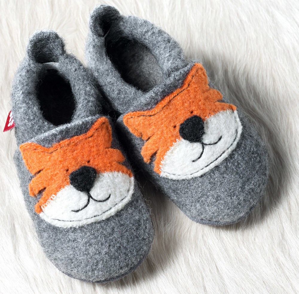 Pololo Krabbelschuhe - Wolli Tom 20-21 graphit orange