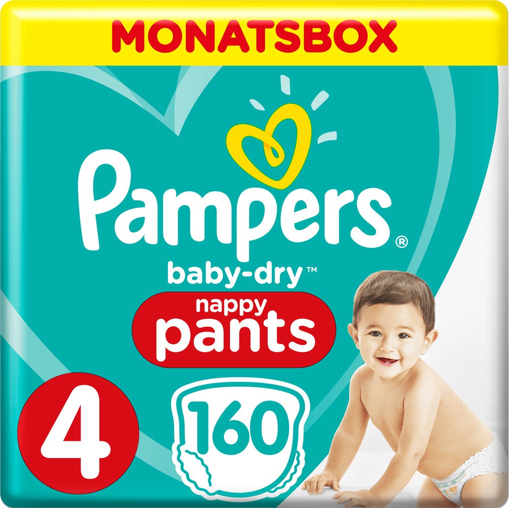 Baby Dry Pants Größe 4 (9-15 kg) Maxi, Monatsbox, 160 Stück Baby Dry Pants Größe 4 (9-15 kg) Maxi, Monatsbox, 160 Stück