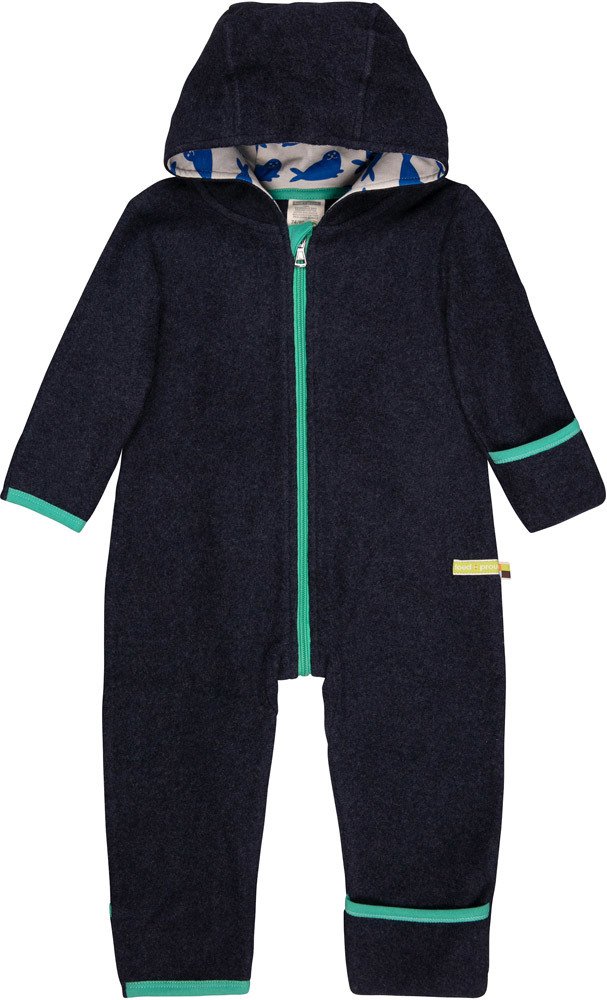 loud + proud Fleece-Overall mit Kapuze 74/80 Midnight