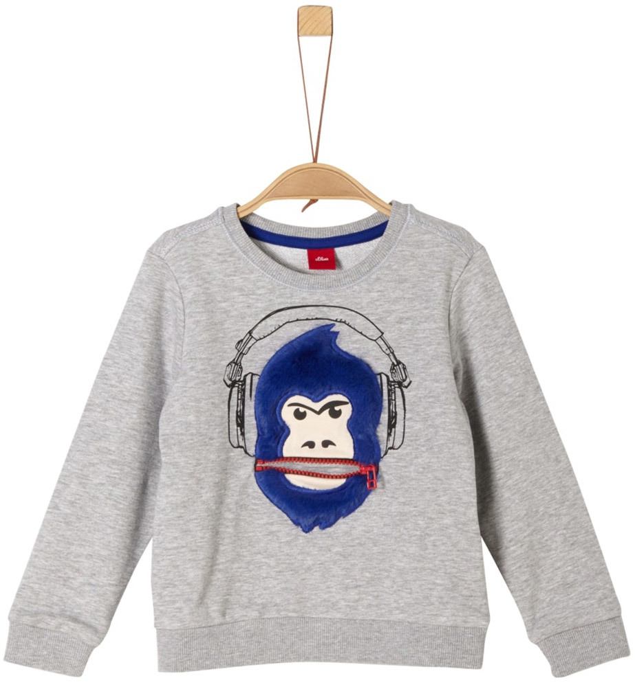 s.Oliver Sweatshirt - Affe 104/110 grey melange
