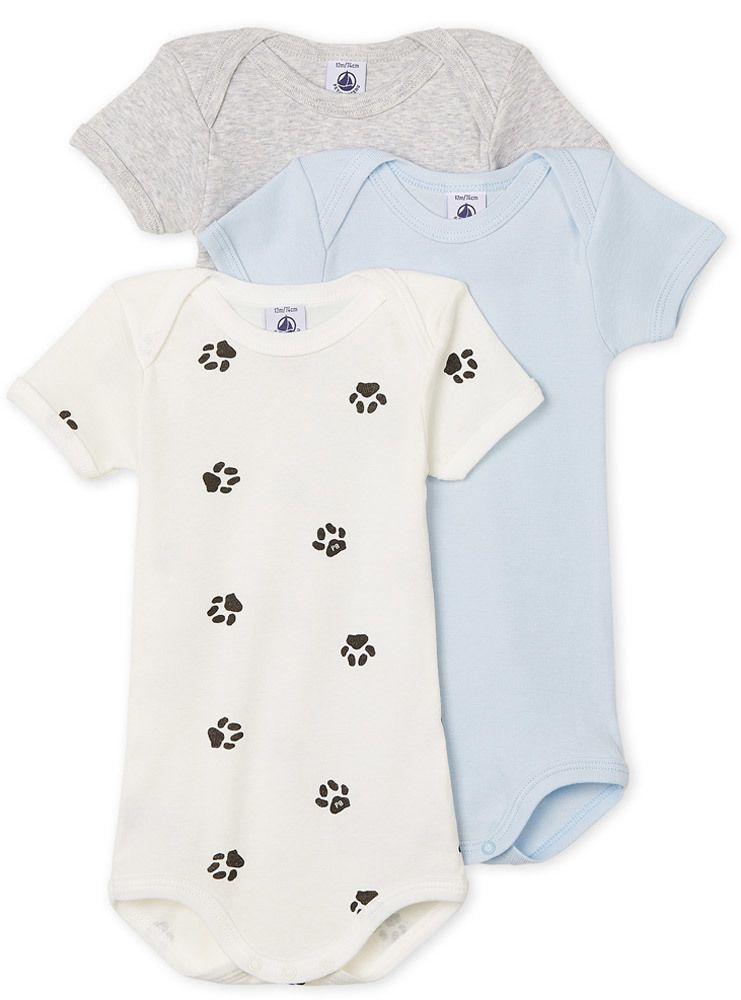 Petit Bateau 3er Pack Kurzarmbody - Panda 62 MULTICOLOR