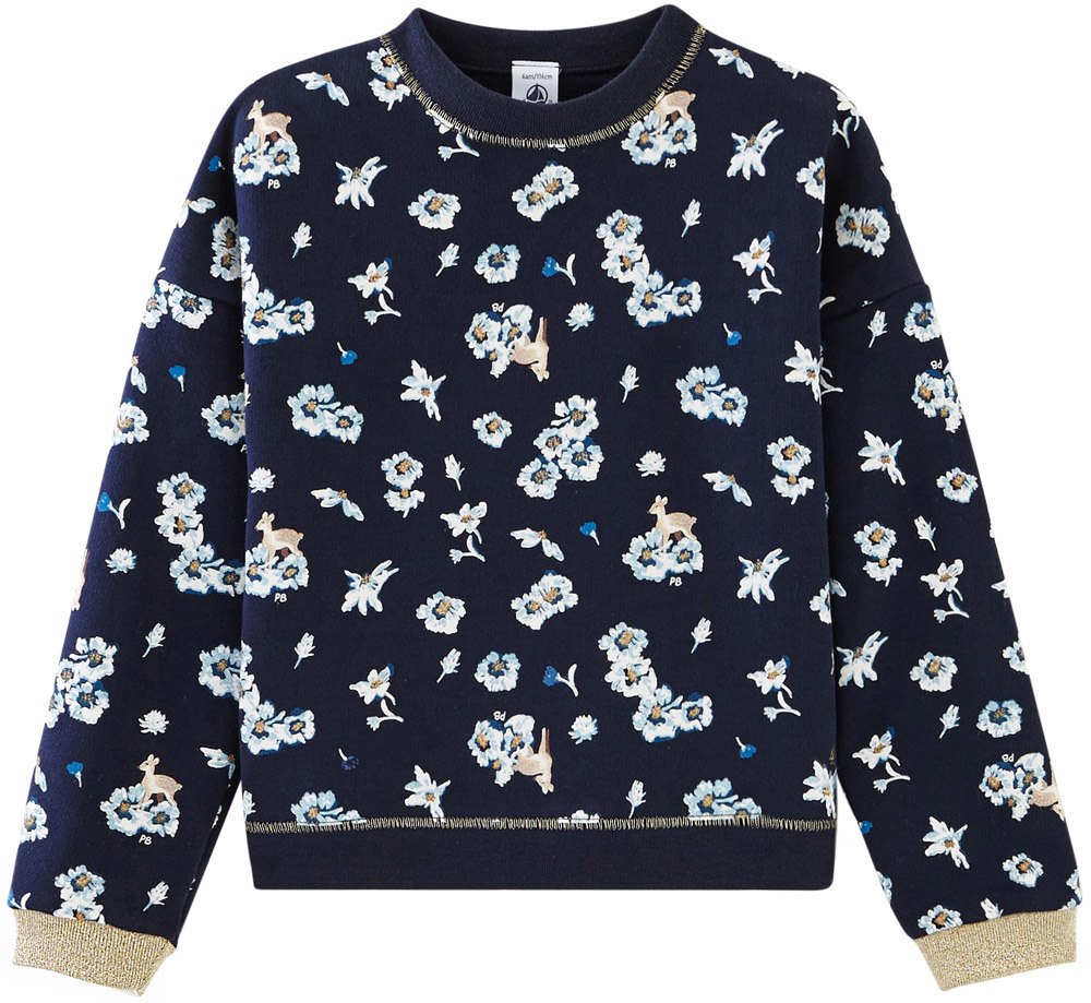 Petit Bateau Sweatshirt - Blumen 104 SMOKING/MULTICO