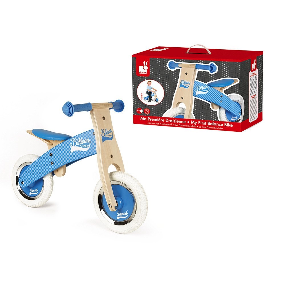 Janod Bikloon Laufrad Holz klein "My first little Bikloon" hellblau (J03258)