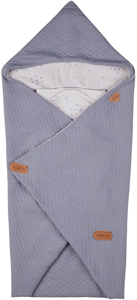 VOKSI® Einschlagdecke Baby Wrap Light Grey Star