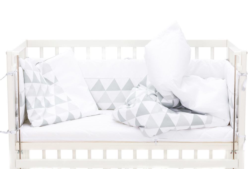 fillikid Bettset für Cocon Dreiecke grau/weiß