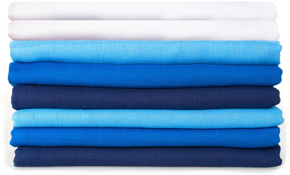 Makian Mullwindeln bunt 8er-Sets bunt, 80 x 80 cm, 8er Pack (6 x Uni / 2 x weiß), (UM/8)