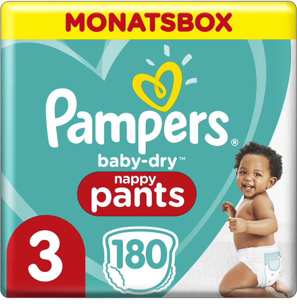 Pampers Baby Dry Pants Größe 3 (6-11 kg) Midi, Monatsbox, 180 Stück