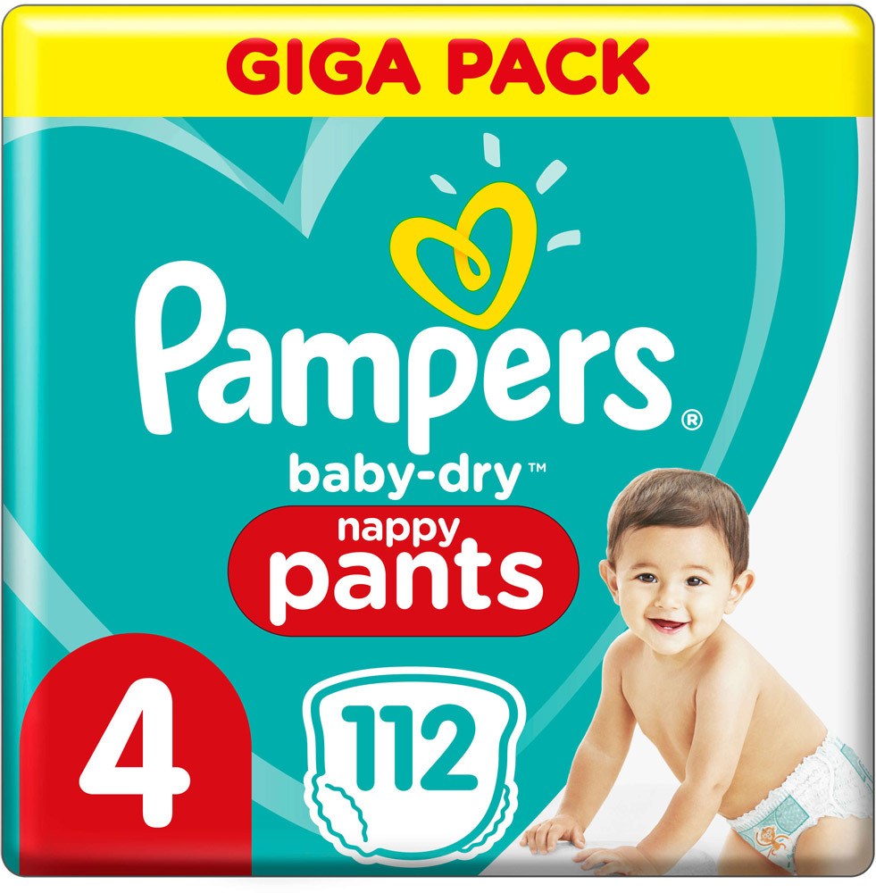 Pampers Baby Dry Pants Größe 4 (9-15 kg) Maxi, Giga Pack, 112 Stück
