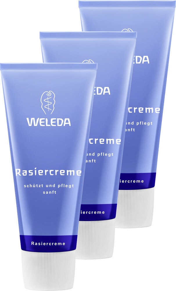 Weleda Rasiercreme Bundle Rasiercreme, 75 ml, 3 Stück