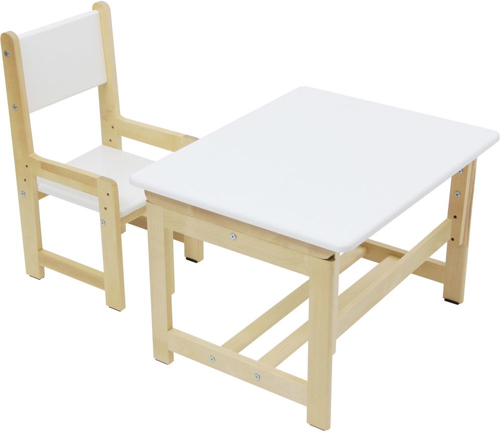 Polini Kids Kindersitzgruppe Eco Weiß/Natur