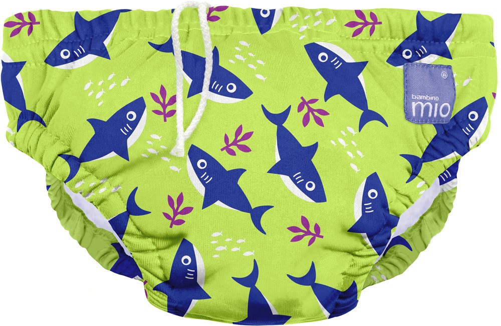Bambino Mio, Wiederverwendbare Schwimmwindel Mediano, de 6 a 12 meses Neon Haifisch, M (6-12 Monate)