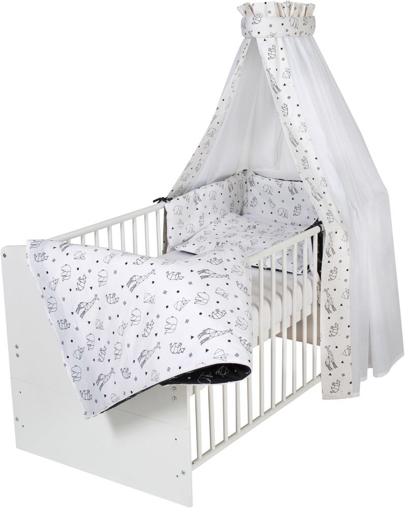 Schardt Bettset Origami Origami Black, Bettwäsche 100 x 135 + 40 x 60, Nestchen, Himmel