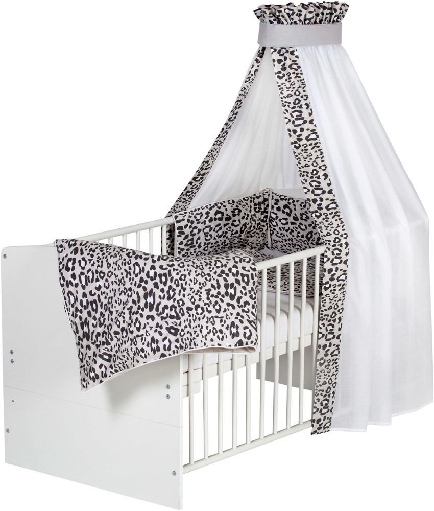 Schardt Bettset Leo Leo Grey, Bettwäsche 100 x 135 + 40 x 60, Nestchen, Himmel