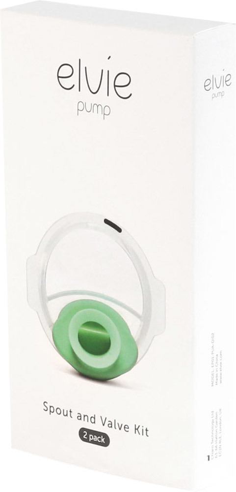 elvie Ausgiesser- und Ventil-Satz für elvie Pump 2er-Pack, grün (EP01-PUA-FV02)