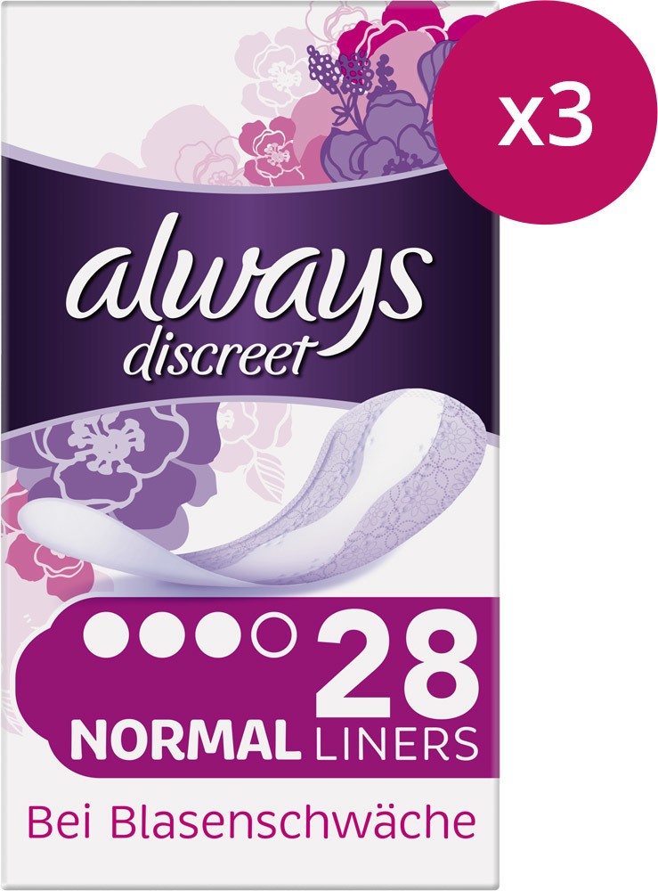 Always Discreet Inkontinenz Slipeinlage Normal, 3x28 Stück