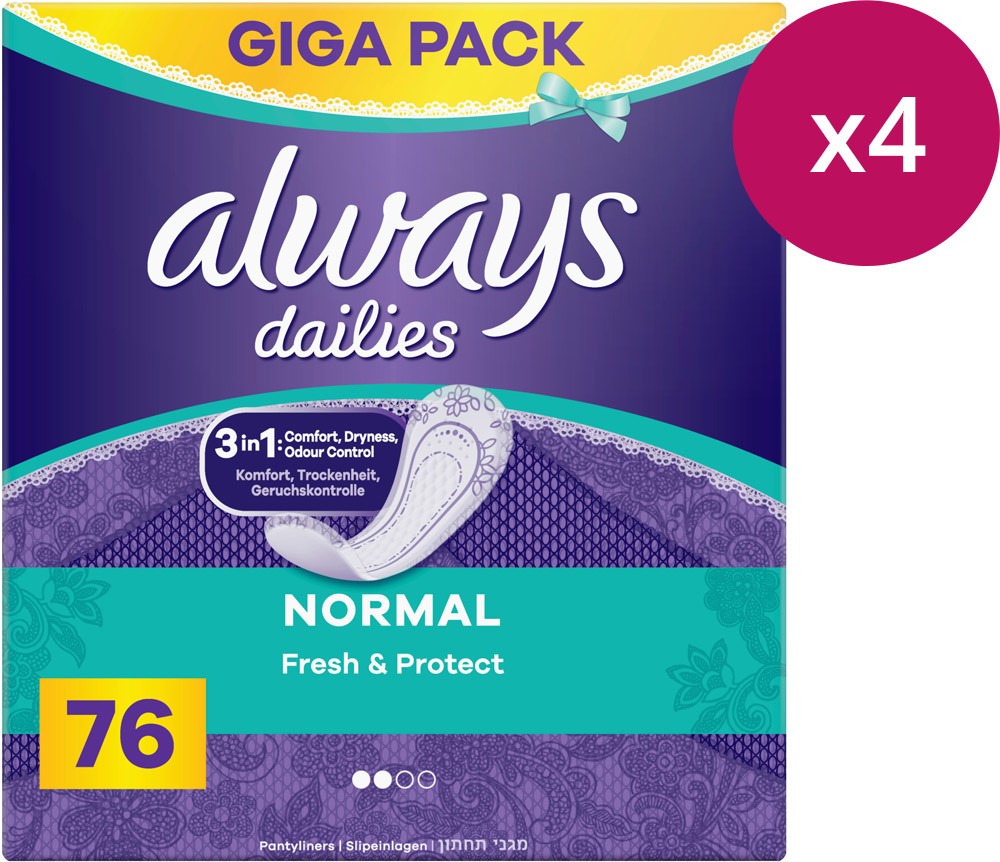 Always Slipeinlage Fresh&Protect Normal Gigapack, 4x76 Stück