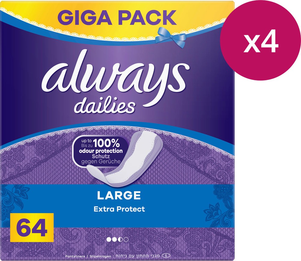 Always Slipeinlage Extra Protect Large Gigapack, 4x64 Stück