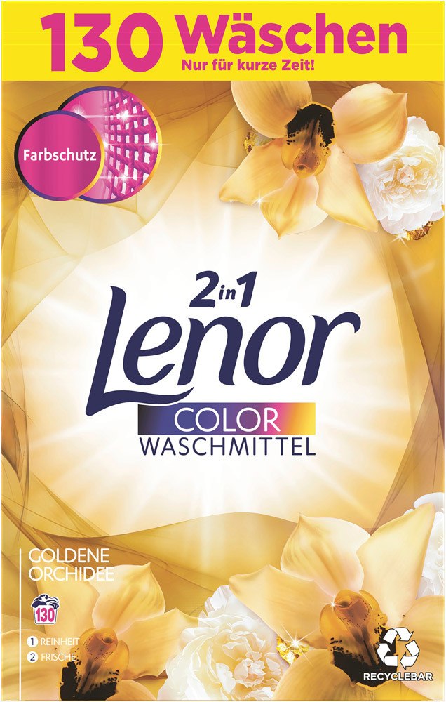 Lenor Pulverwaschmittel Color Goldene Orchidee 8.45 Kg - 130 WL